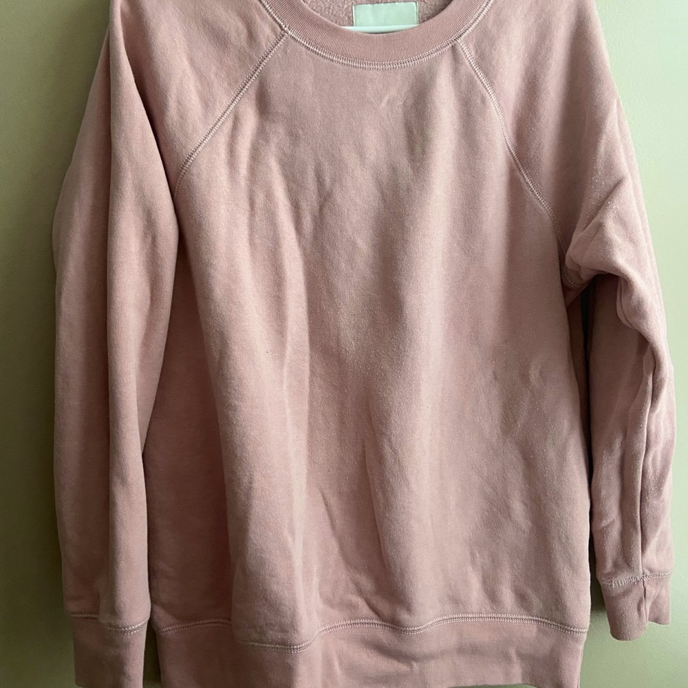 American Eagle Pink Fleece Pullover Sweatshirt